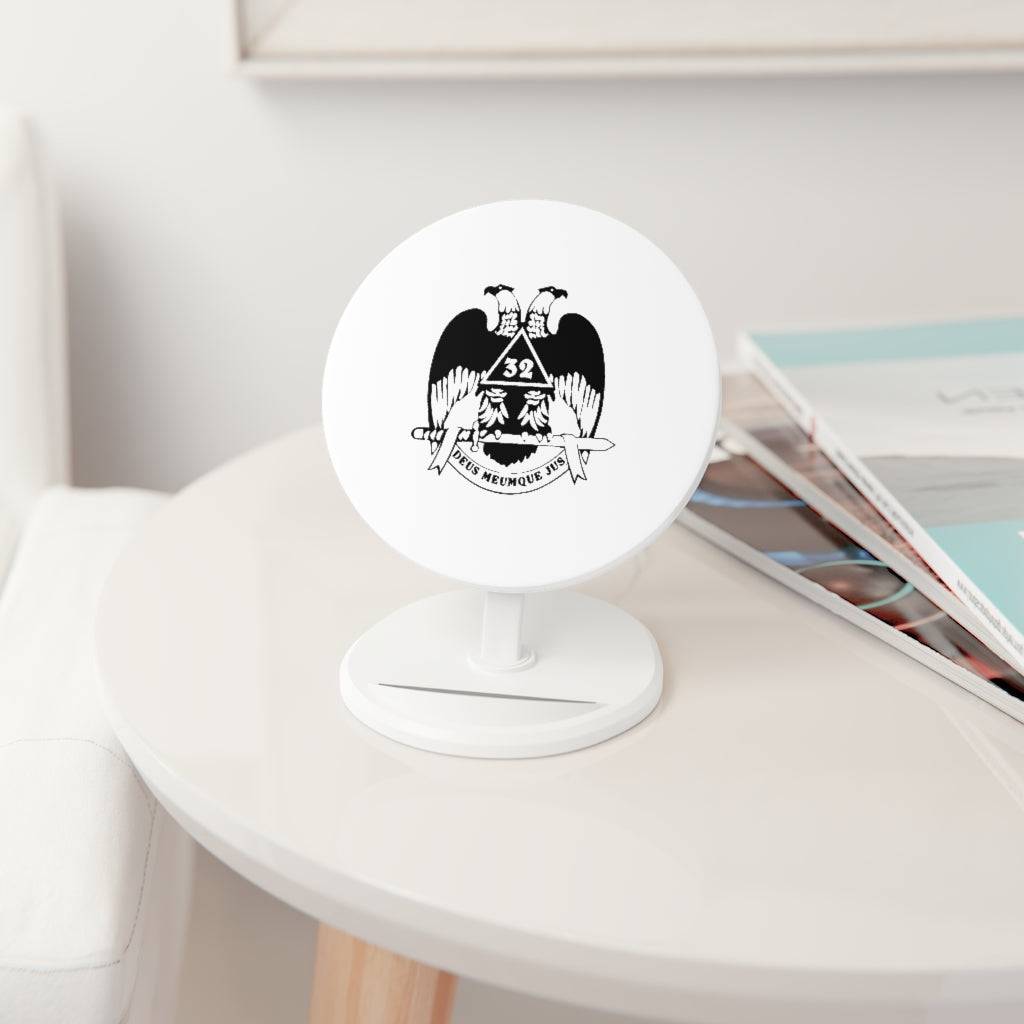 33rd Degree Scottish Rite Wireless Charger - Wings Down White