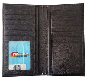 Past Master Blue Lodge Wallet - Nocona Cross Leather Chocolate - Bricks Masons