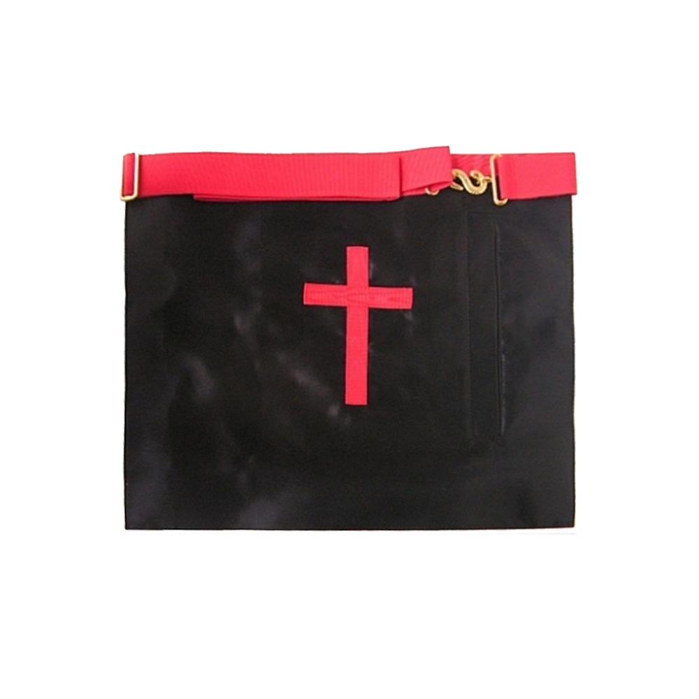 18th Degree Scottish Rite Apron - White & Red Moire with Patted Templar Cross