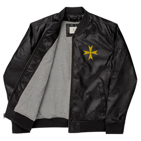 Order Of Malta Commandery Jacket - Leather Golden Embroidery