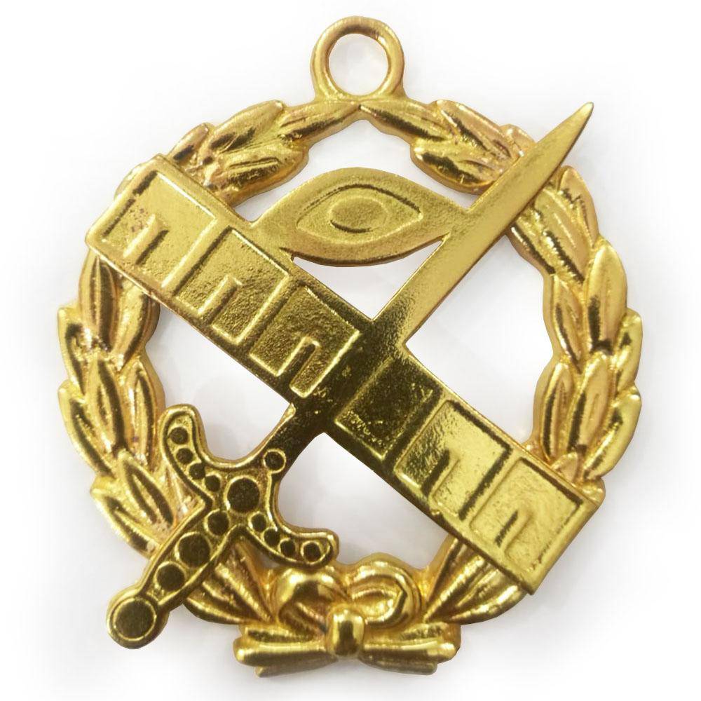 Grand Expert French Rite Officer Collar Jewel - Gold Metal - Bricks Masons