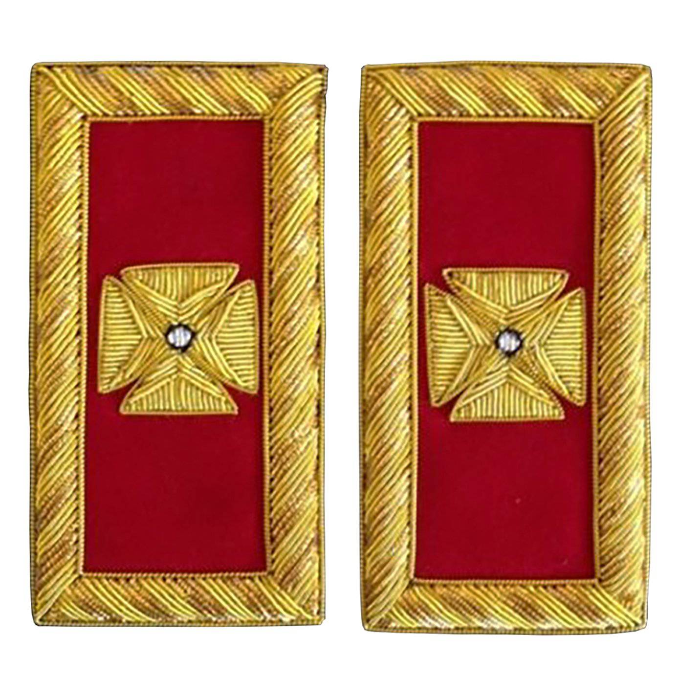 Grand Knights Templar Frock Coat Shoulder Board - Bullion Embroidery - Bricks Masons