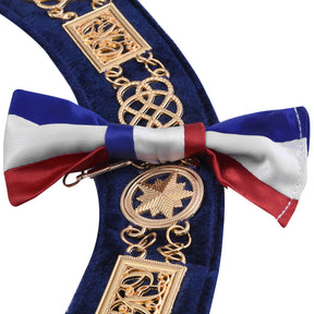 Craft Grand Officers Chain Collar - Silver Plated on Black Velvet - Bricks Masons