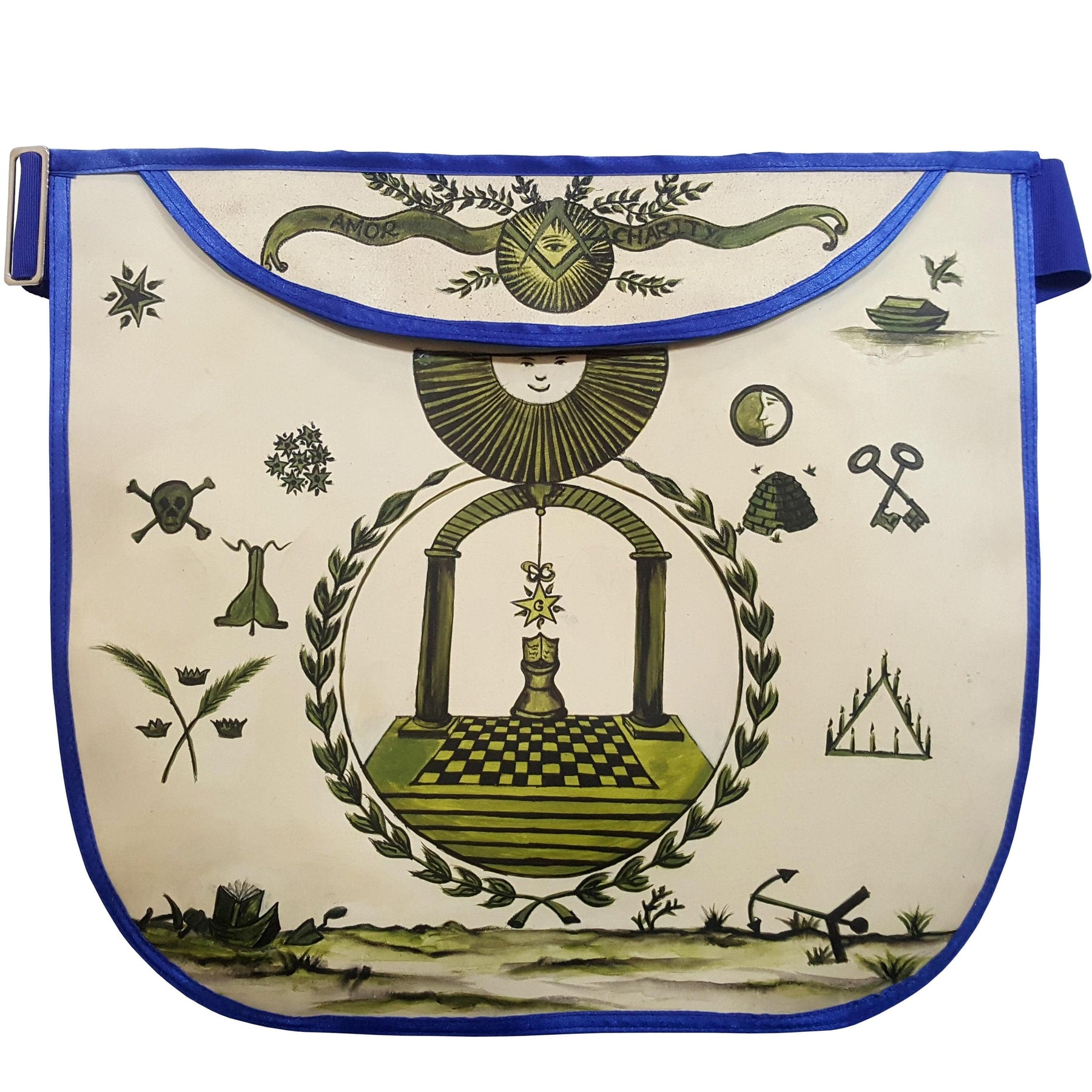 Hand-Painted Apron - History Edition: Masonic Apron of Meriwether Lewis Circa 1800 - Bricks Masons