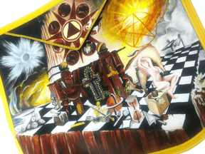 Hand-Painted Apron - Lambskin Customized - Bricks Masons