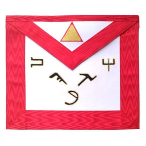 6th Degree Scottish Rite Apron - White & Red Moire