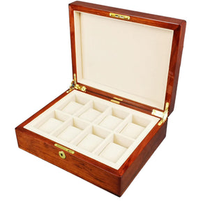 Master Mason Blue Lodge Jewelry Box - Rosewood Removable Watches Cushion & Lock - Bricks Masons