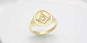 Master Mason Blue Lodge Ring - 10k to 18k Various Gold Colors - Bricks Masons