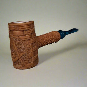 Master Mason Blue Lodge Meerschaum Pipe - Square and Compass G Gavel Shape - Bricks Masons