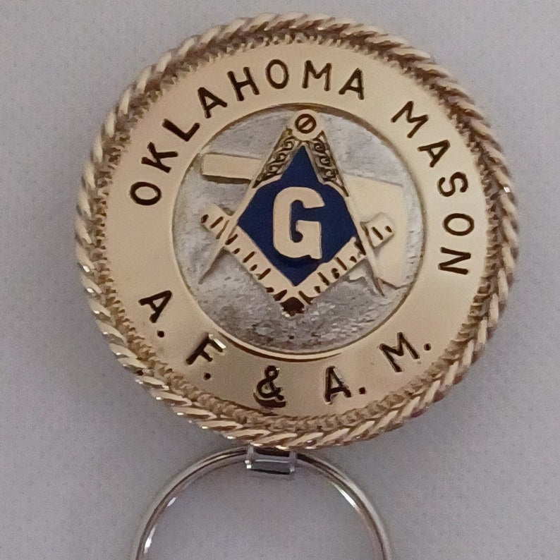 Master Mason Blue Lodge Keychain - Handcrafted Oklahoma Mason A.F. & A.M. - Bricks Masons