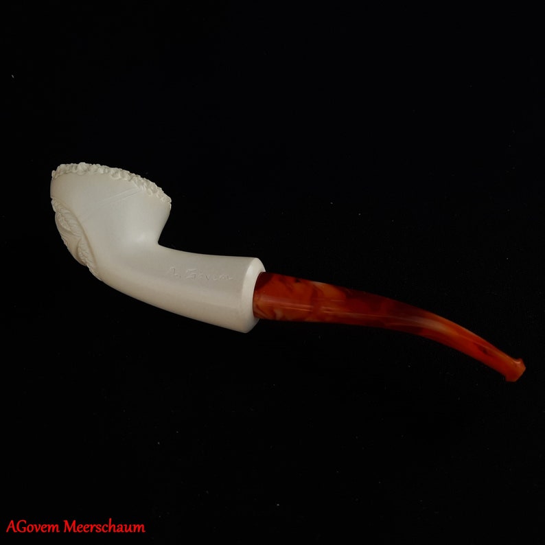 Masonic Meerschaum Pipe - Wax Coating With Fitted Case - Bricks Masons