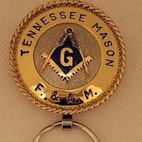 Master Mason Blue Lodge Keychain - Tennessee Mason F & A.M Square & Compass G - Bricks Masons