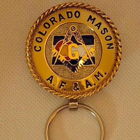 Master Mason Blue Lodge Keychain - Handcrafted Colorado State Red, White & Blue - Bricks Masons