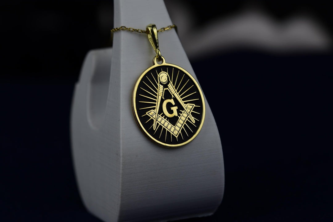 Master Mason Blue Lodge Necklace – Gold & Black Customizable - Bricks Masons