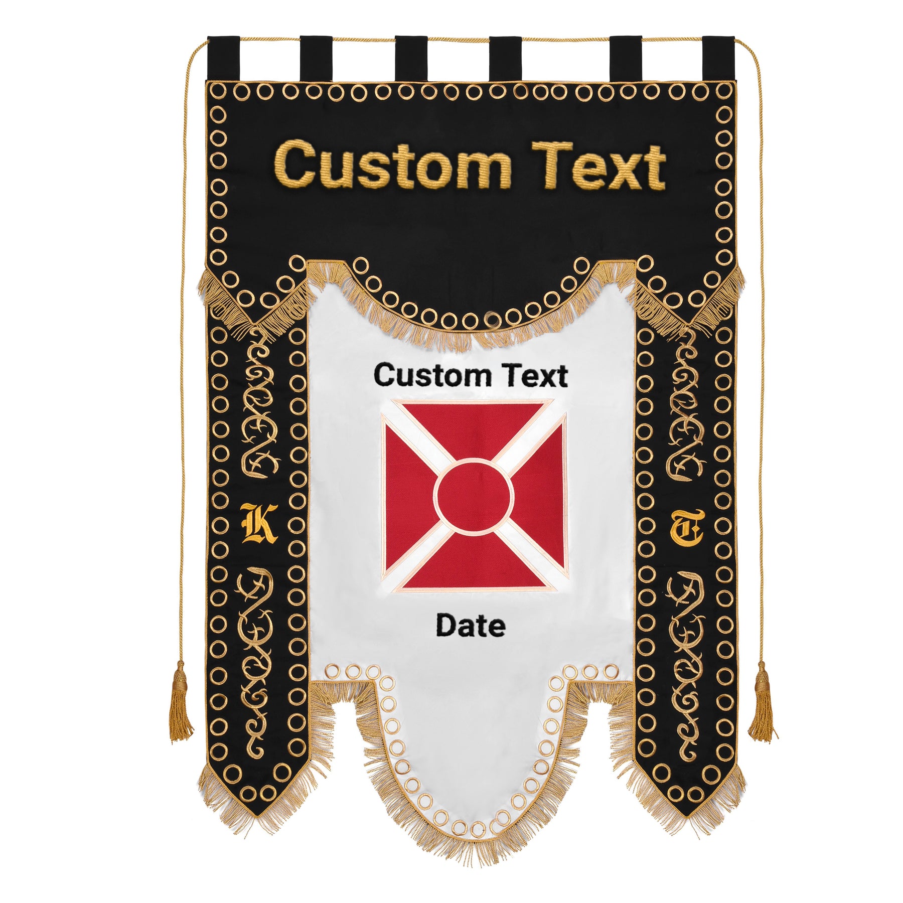 Knights Templar Banner - Machine Embroidery Fully Customizable - Bricks Masons