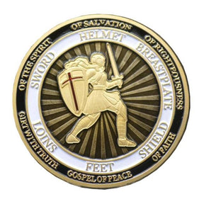 Knights Templar Coin - Put on The Full Armor of God Ephesians - Bricks Masons