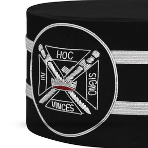 Knights Templar Crown Cap - Silver Embroidered Emblem With Double Braid - Bricks Masons