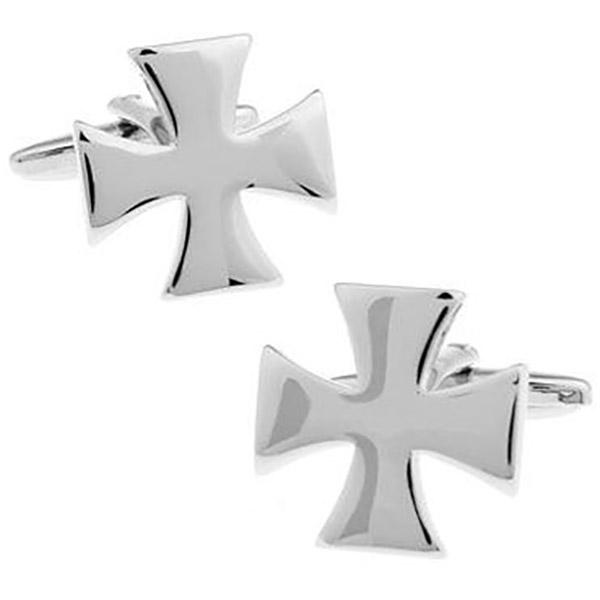 Knights Templar Cufflink - Silver Cross - Bricks Masons