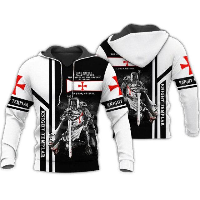 Knights Templar Hoodie - 3D Print Armor , Sweatshirts & Zipper - Bricks Masons