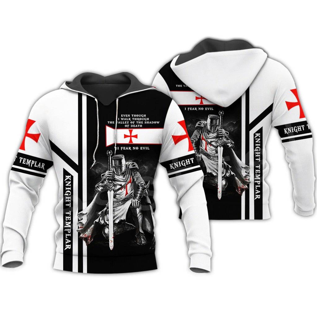 Knights Templar Hoodie - 3D Print Armor , Sweatshirts & Zipper - Bricks Masons
