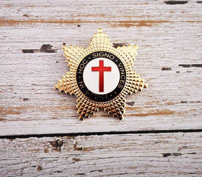 Knights Templar Lapel Pin - IN HOC SIGNO VINCES Silver - Bricks Masons