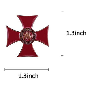 Knights Templar Lapel Pin - Red Cross Crusaders - Bricks Masons