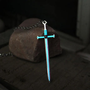 Knights Templar Necklace - Glowing Cross Sword - Bricks Masons