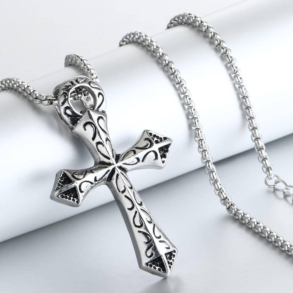 Knights Templar Necklace - Silver Metal With Chain - Bricks Masons