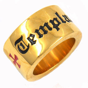 Knights Templar Ring - Cross Golden - Bricks Masons