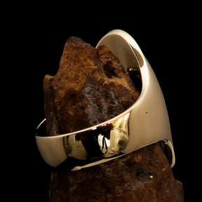 Knights Templar Ring - Gold Brass Ring With Cross - Bricks Masons