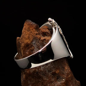 Knights Templar Ring - Green Templar Shield Cross Sterling Silver - Bricks Masons