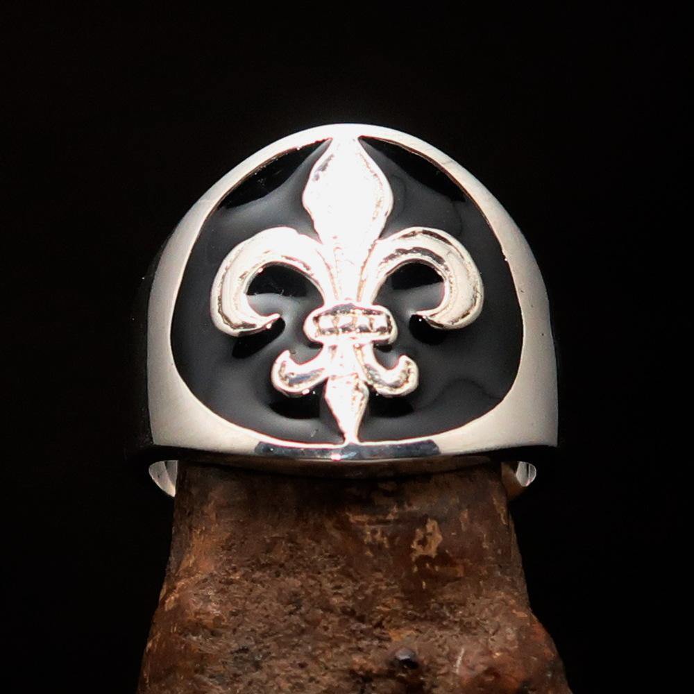 Knights Templar Ring - Knight Fleur De Lis Sterling Silver - Bricks Masons
