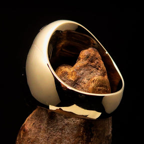 Knights Templar Ring - Solid Brass Gold Cross - Bricks Masons