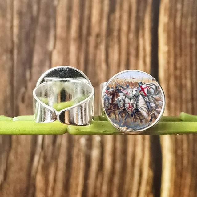 Knights Templar Ring - Vintage with Red Cross Crusader (Multiple variants) - Bricks Masons