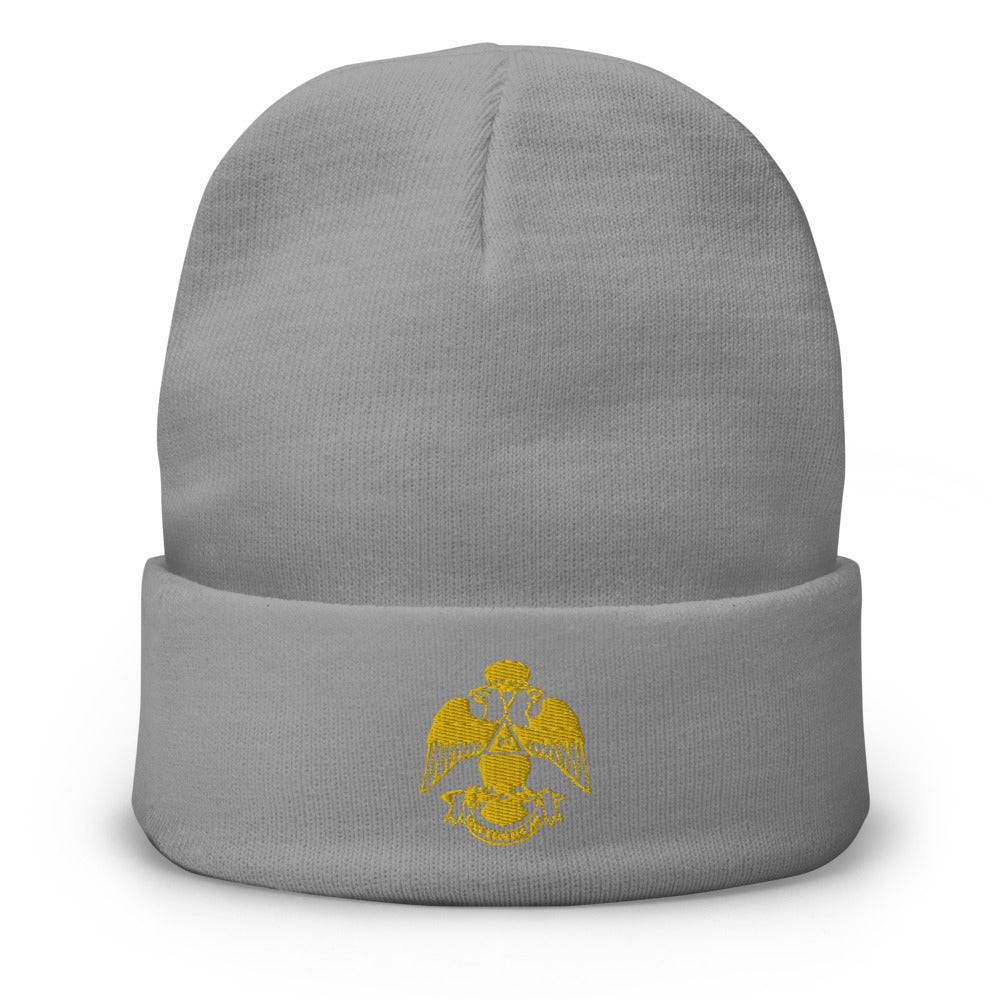 33rd Degree Scottish Rite Beanie - Wings Down Golden Embroidery