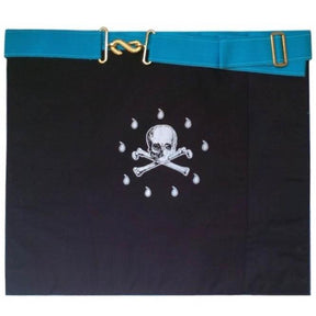 Worshipful Master  Apron - White, Turquoise & Royal Blue with Tassels