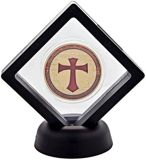 Masonic Coin Holder - 3D Floating Coin Display Black & White - Bricks Masons