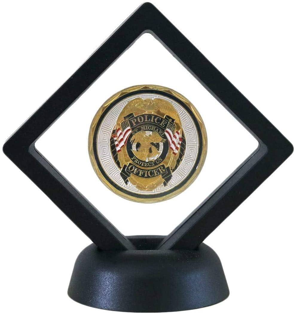 Masonic Coin Holder - 3D Floating Coin Display Black & White - Bricks Masons
