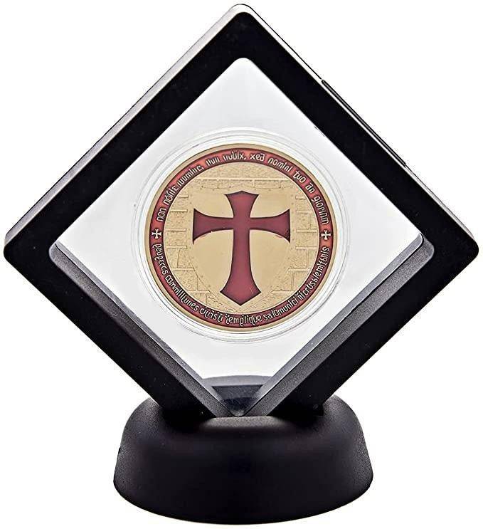 Masonic Coin Holder - 3D Floating Coin Display Black & White