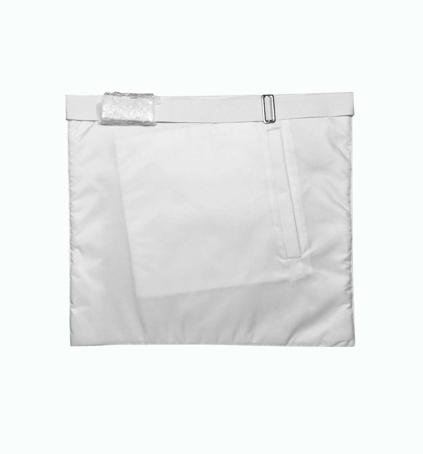 Master Mason Blue Lodge Apron - All White with Tassels & Cords - Bricks Masons