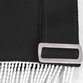 Master Mason Blue Lodge Apron - Black Velvet With Silver Machine Embroidery - Bricks Masons