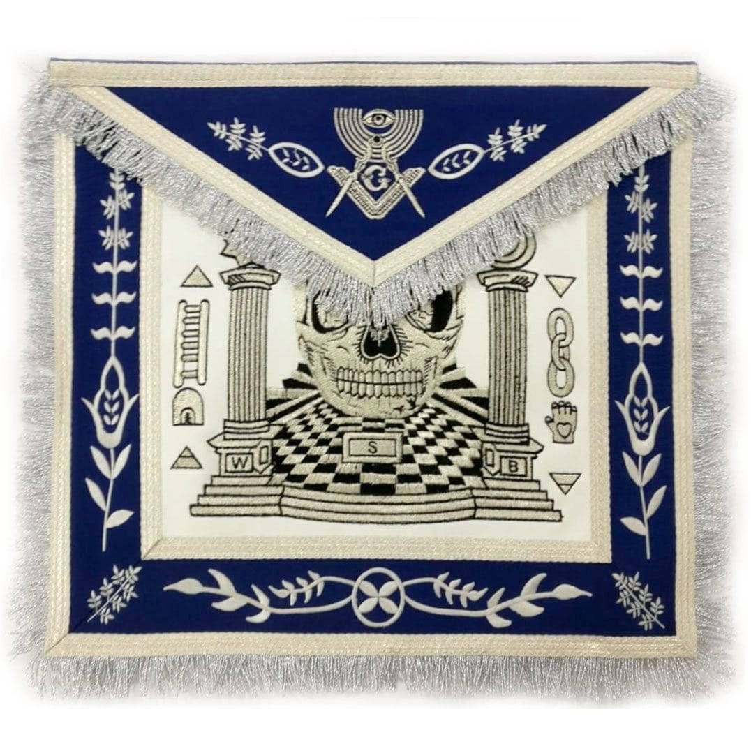 Master Mason Blue Lodge Apron - Skull Pillars Masters Carpet - Bricks Masons