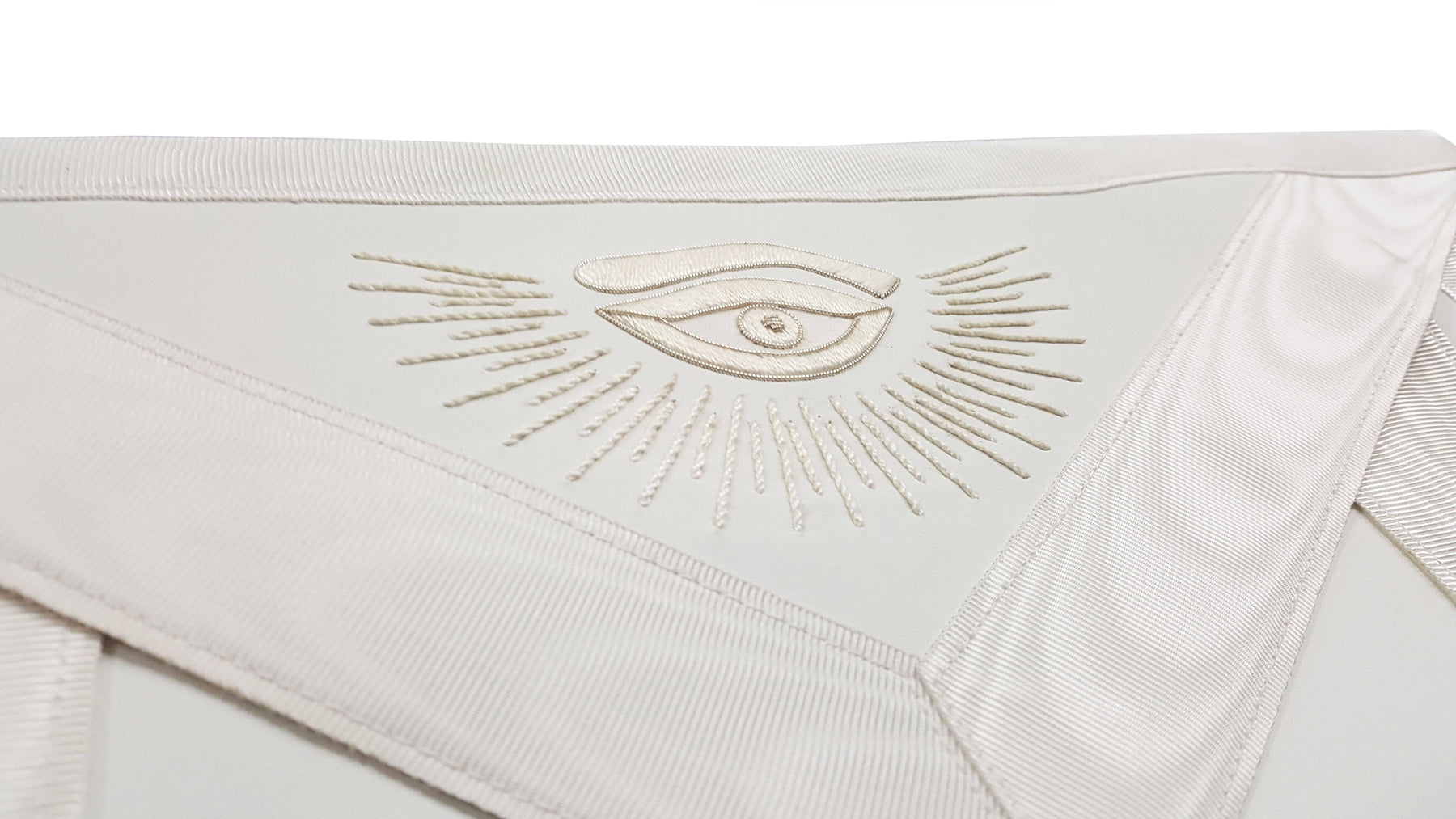 Master Mason Blue Lodge Apron - White Hand Embroidery - Bricks Masons