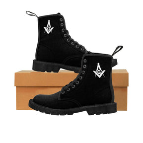 Master Mason Blue Lodge Boot - Black Canvas Square & Compass G - Bricks Masons