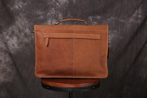 Master Mason Blue Lodge Briefcase - Handmade Leather - Bricks Masons