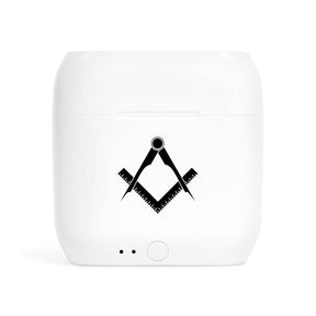 Master Mason Blue Lodge Earbud - Wireless Square & Compass - Bricks Masons
