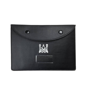 Master Mason Blue Lodge Jewels Case - X Large Black Imitation Leather - Bricks Masons