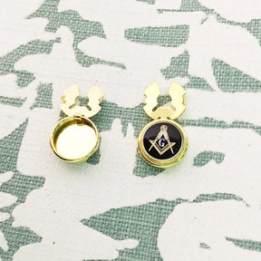 Master Mason Blue Lodge Lapel Pin  - Black Enamel Square & Compass G (1pc) - Bricks Masons