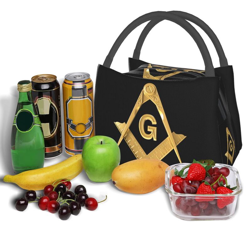 Master Mason Blue Lodge Lunch Bag - Square and Compass G Thermal Insulated [Multiple Variants] - Bricks Masons