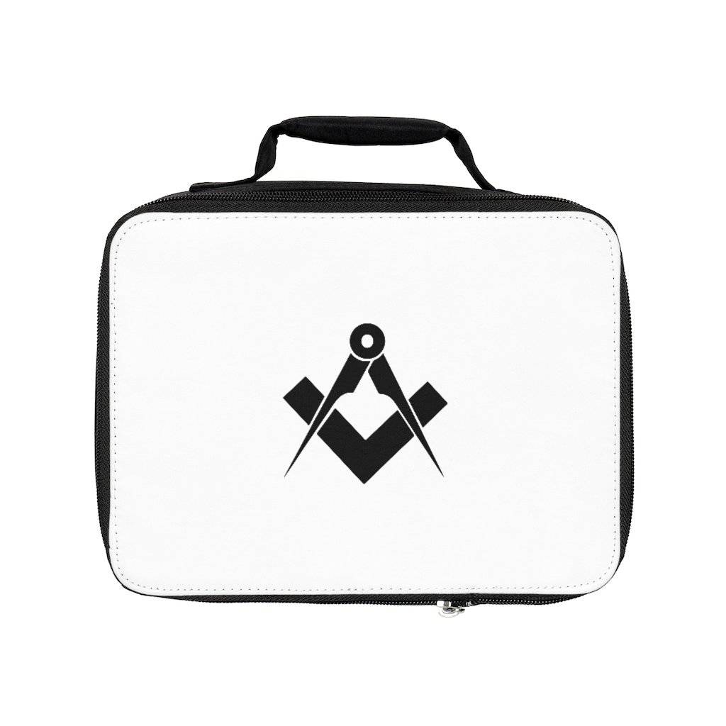 Master Mason Blue Lodge Lunch Bag - White with Square & Compass - Bricks Masons